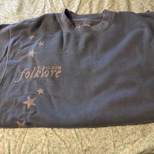 Taylor Swift Folklore “You Drew Stars Around My Scars” Blue Crewneck XL